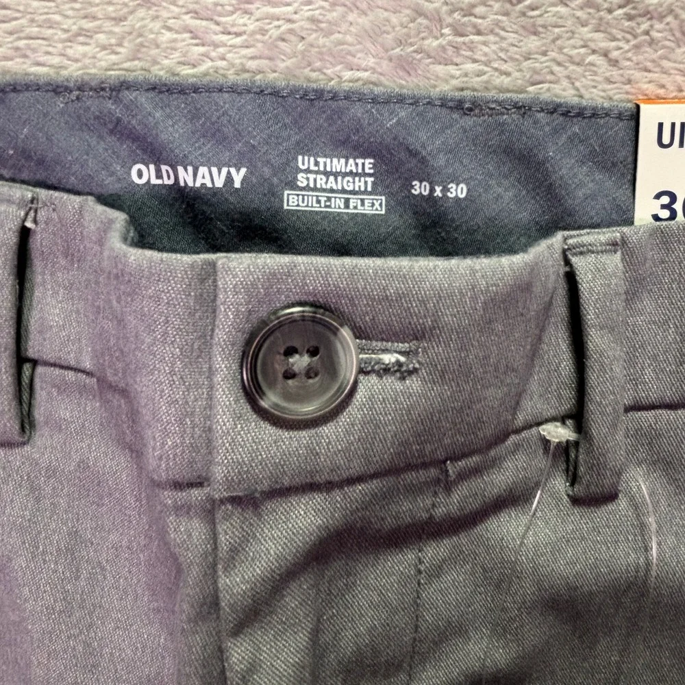 NWT Old Navy Mens Ultimate Straight Khaki Sz 30x30 Light Grey Built-In Flex
